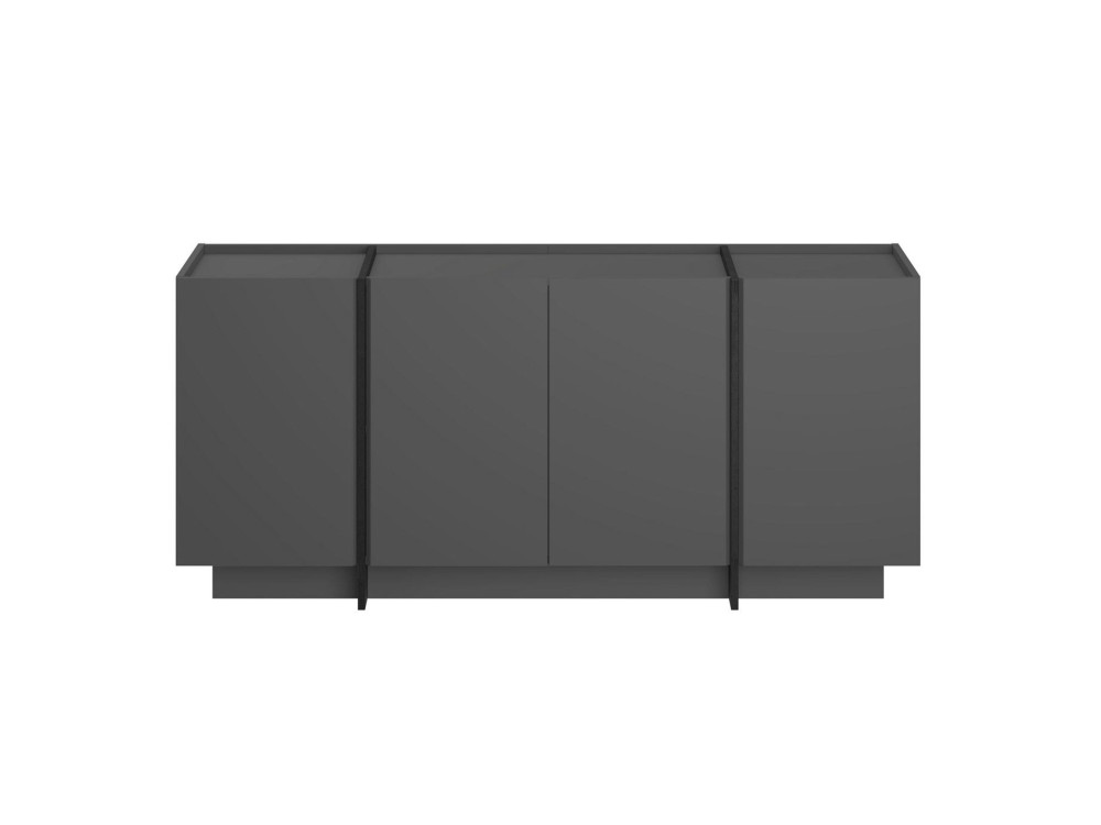 Drewniany kredens "Dorma" - 180 x 45 x 80 cm - Antracyt / Czarny