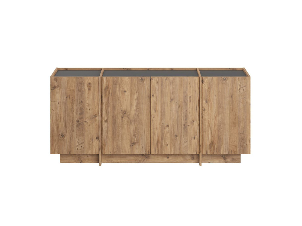 Drewniany kredens "Dorma" - 180 x 45 x 80 cm - Sosna atlantycka / Antracyt