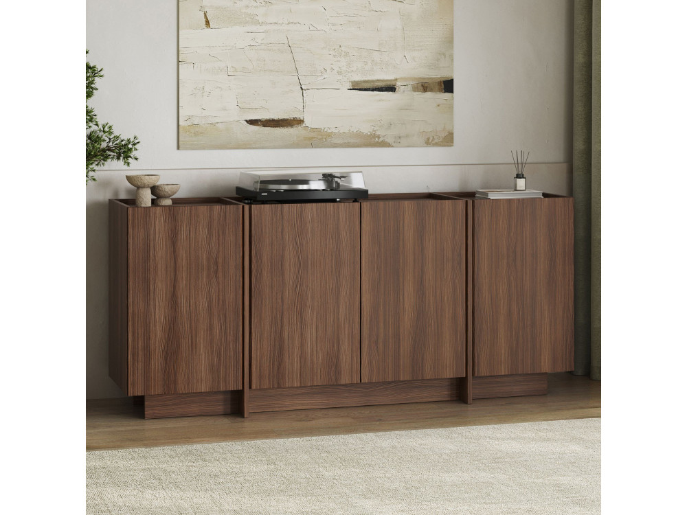 Drewniany kredens "Dorma" - 180 x 45 x 80 cm - Orzech Milano
