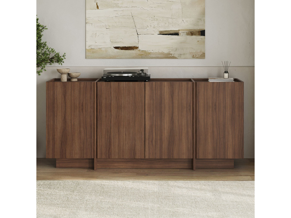 Drewniany kredens "Dorma" - 180 x 45 x 80 cm - Orzech Milano