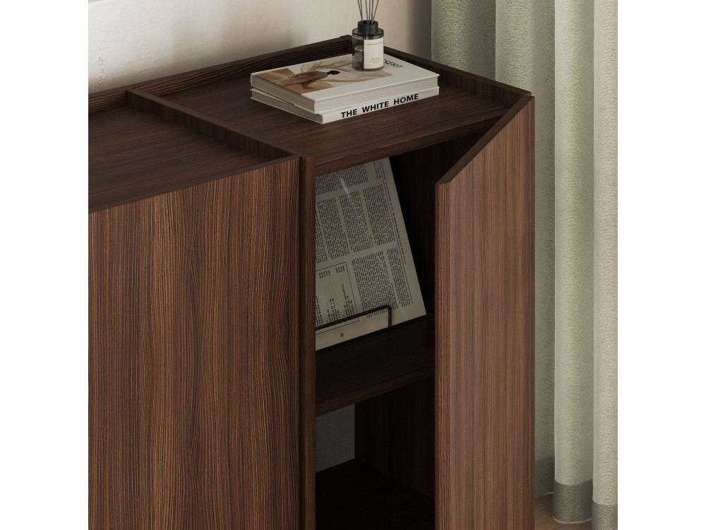 Drewniany kredens "Dorma" - 180 x 45 x 80 cm - Orzech Milano