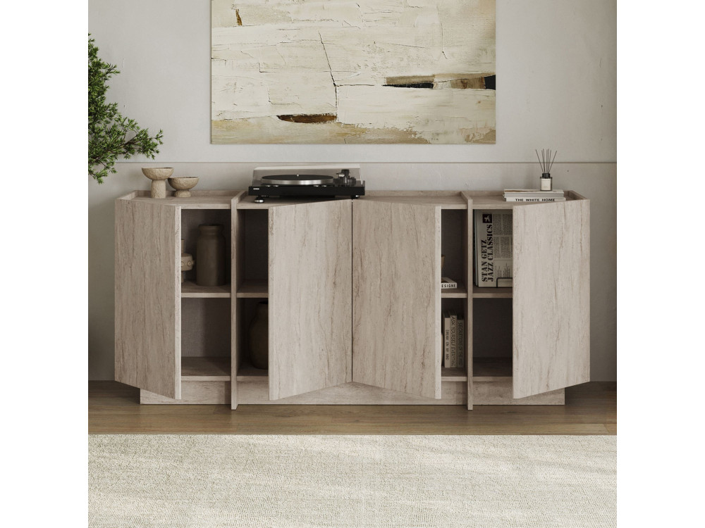 Drewniany kredens "Dorma" - 180 x 45 x 80 cm - Trawertyn