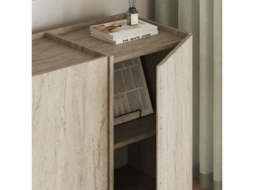 Drewniany kredens "Dorma" - 180 x 45 x 80 cm - Trawertyn