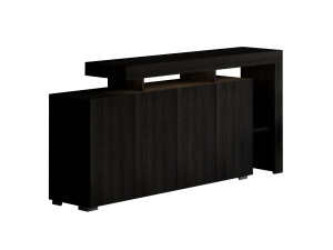 Drewniany kredens "Beliz" - 170 x 35 x 80 cm - Czarne drewno