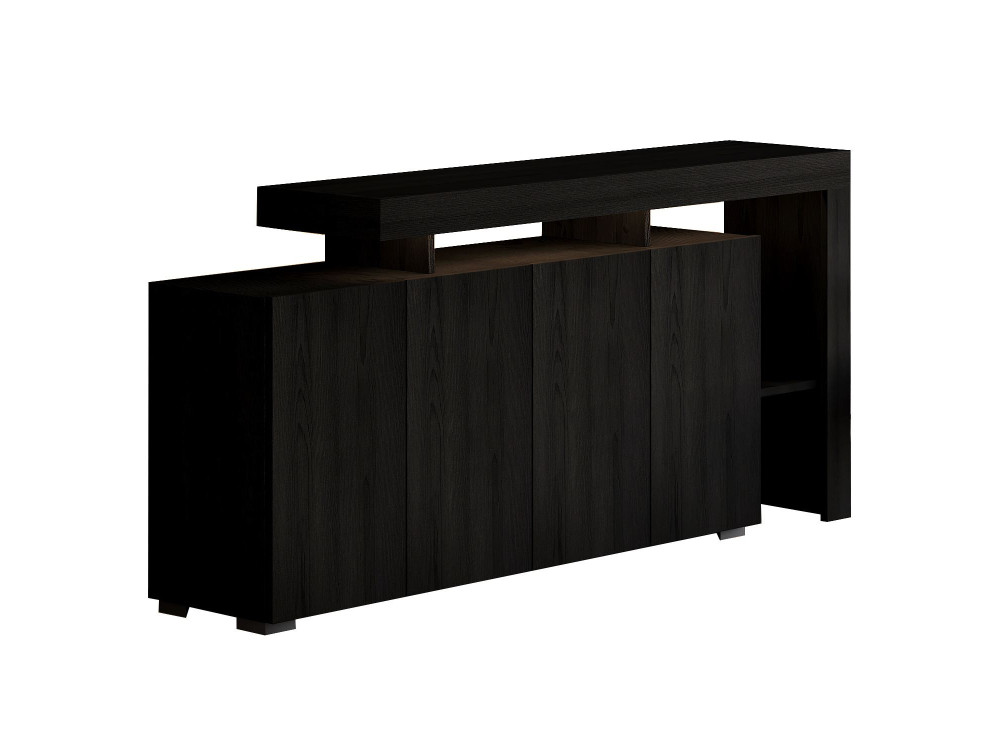 Drewniany kredens "Beliz" - 170 x 35 x 80 cm - Czarne drewno