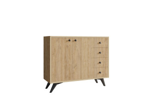 Drewniany kredens "Waga" - 100 x 35 x 82 cm - Brązowy