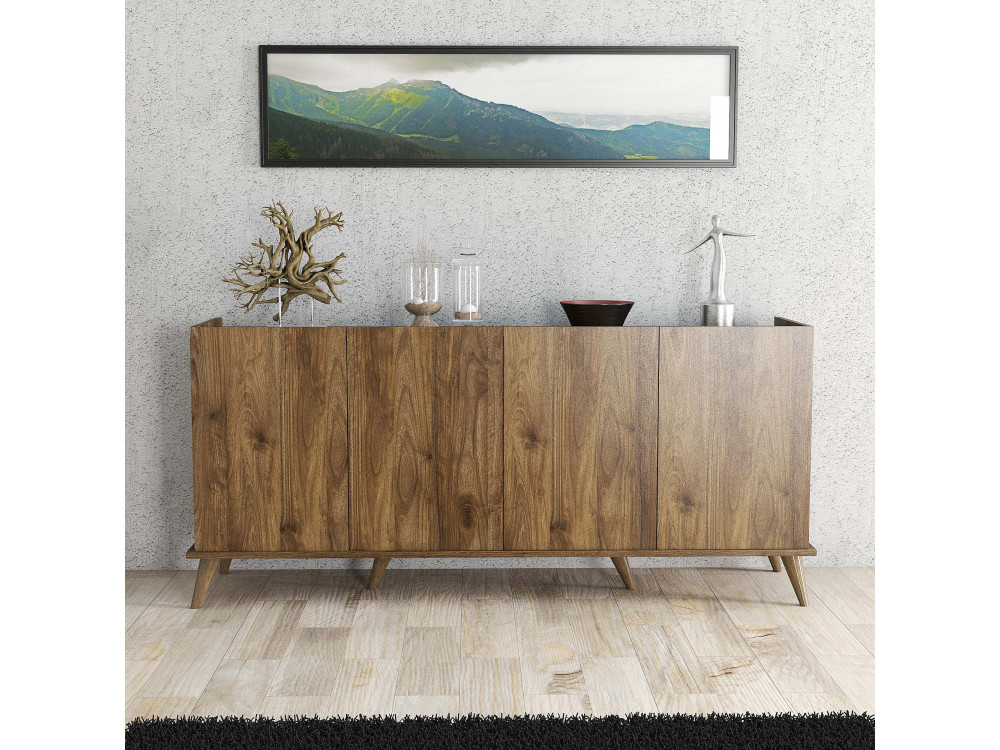 Drewniany kredens "Elegante" - 180 x 45 x 80 cm - Brązowy
