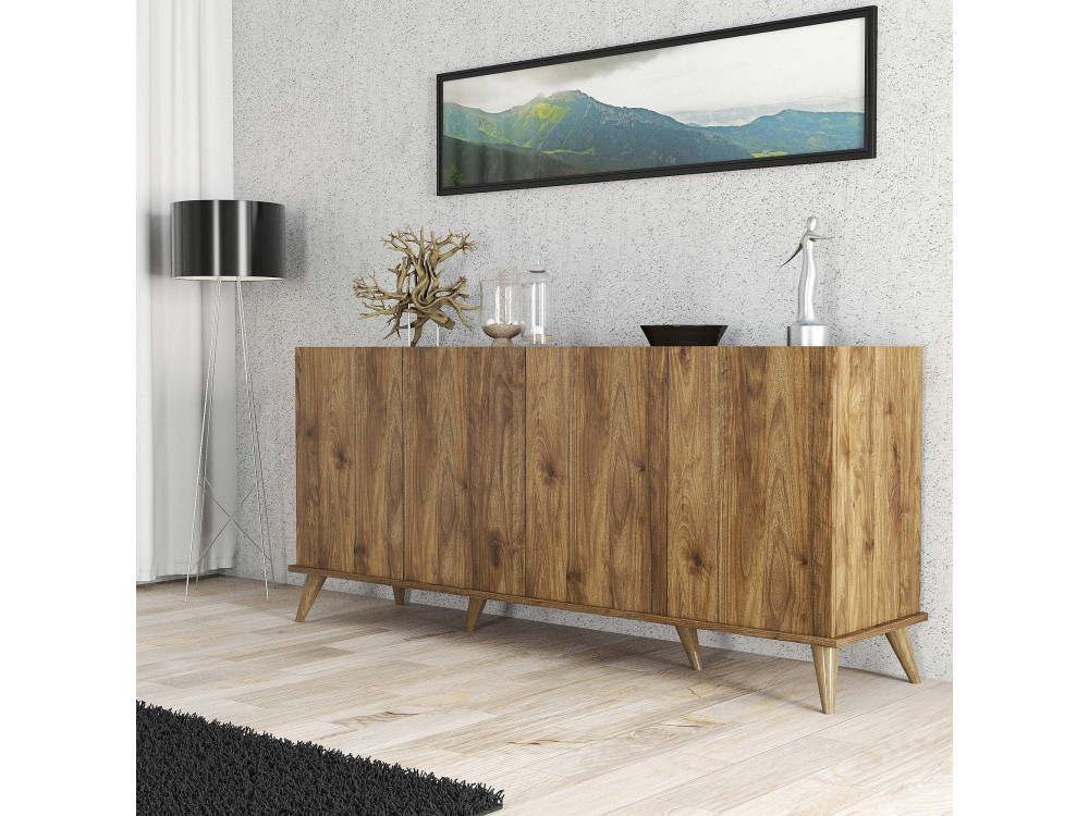 Drewniany kredens "Elegante" - 180 x 45 x 80 cm - Brązowy