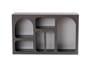 Drewniany kredens "Liva 120" - 120 x 37 x 74 cm - Antracytowy szary