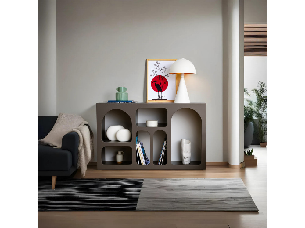 Drewniany kredens "Liva 120" - 120 x 37 x 74 cm - Antracytowy szary