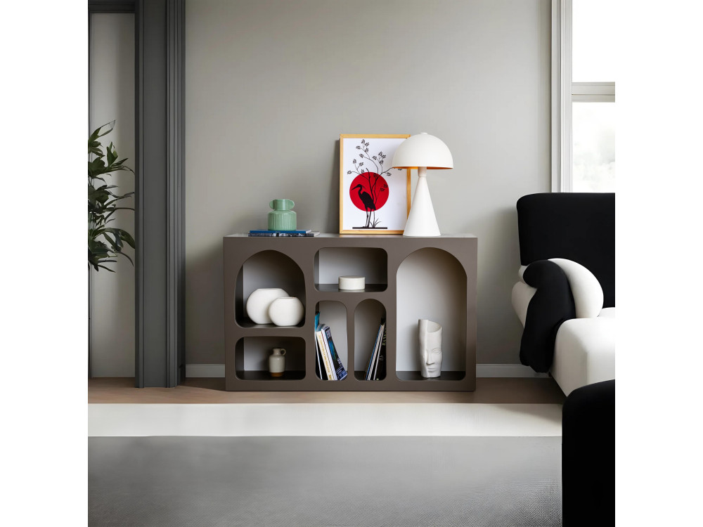 Drewniany kredens "Liva 120" - 120 x 37 x 74 cm - Antracytowy szary