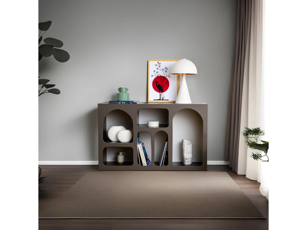 Drewniany kredens "Liva 120" - 120 x 37 x 74 cm - Antracytowy szary