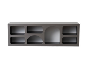 Drewniany kredens "Ferlis" - 160 x 40 x 51 cm - Antracytowy szary