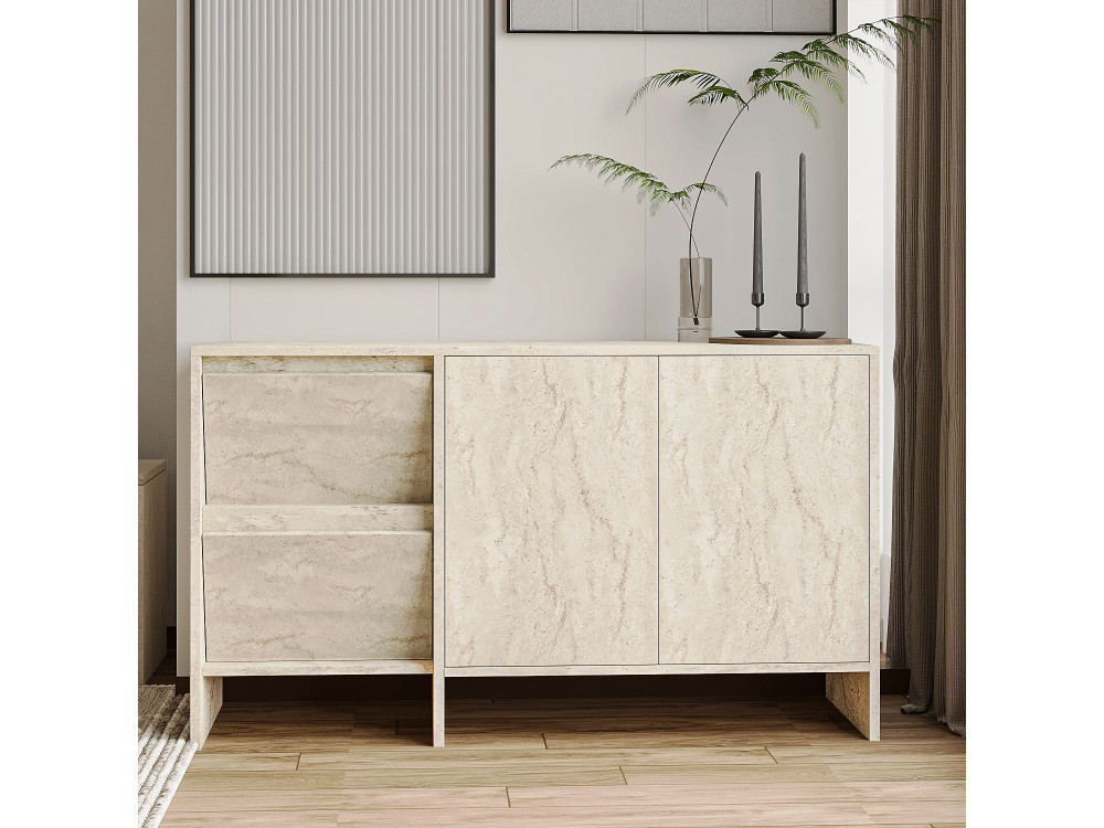 Drewniany kredens "Laris 130" - 130 x 44 x 82 cm - trawertyn