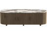 Szafka pod telewizor z ceramicznym blatem Pandora „Azya” – 160 x 45 x 45 cm – brązowa