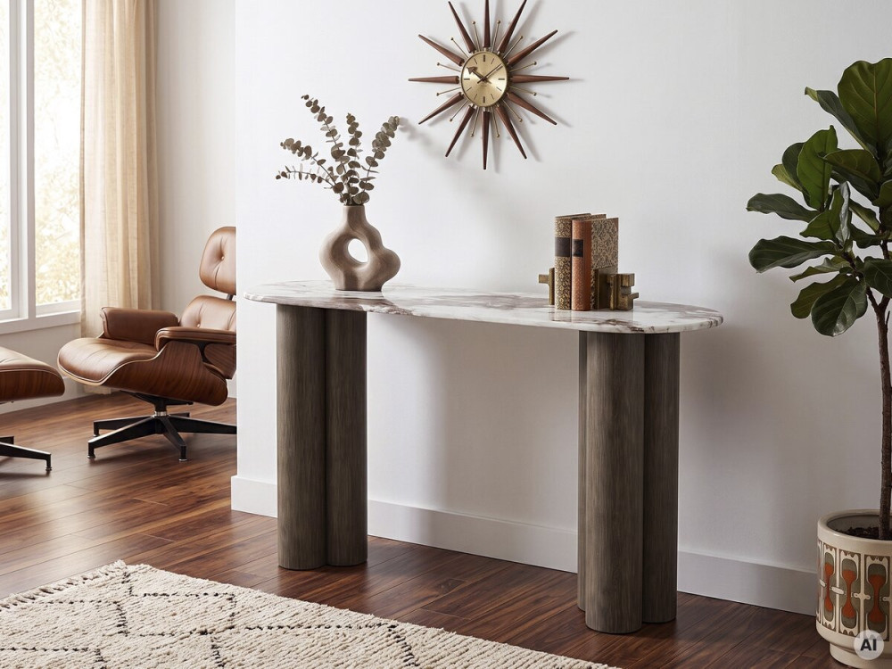Komoda z ceramicznym blatem „Zora” – 140 cm – brązowa