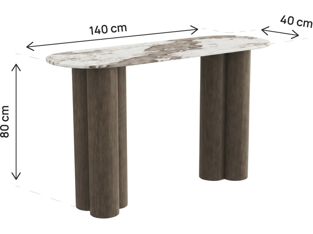 Komoda z ceramicznym blatem „Zora” – 140 cm – brązowa