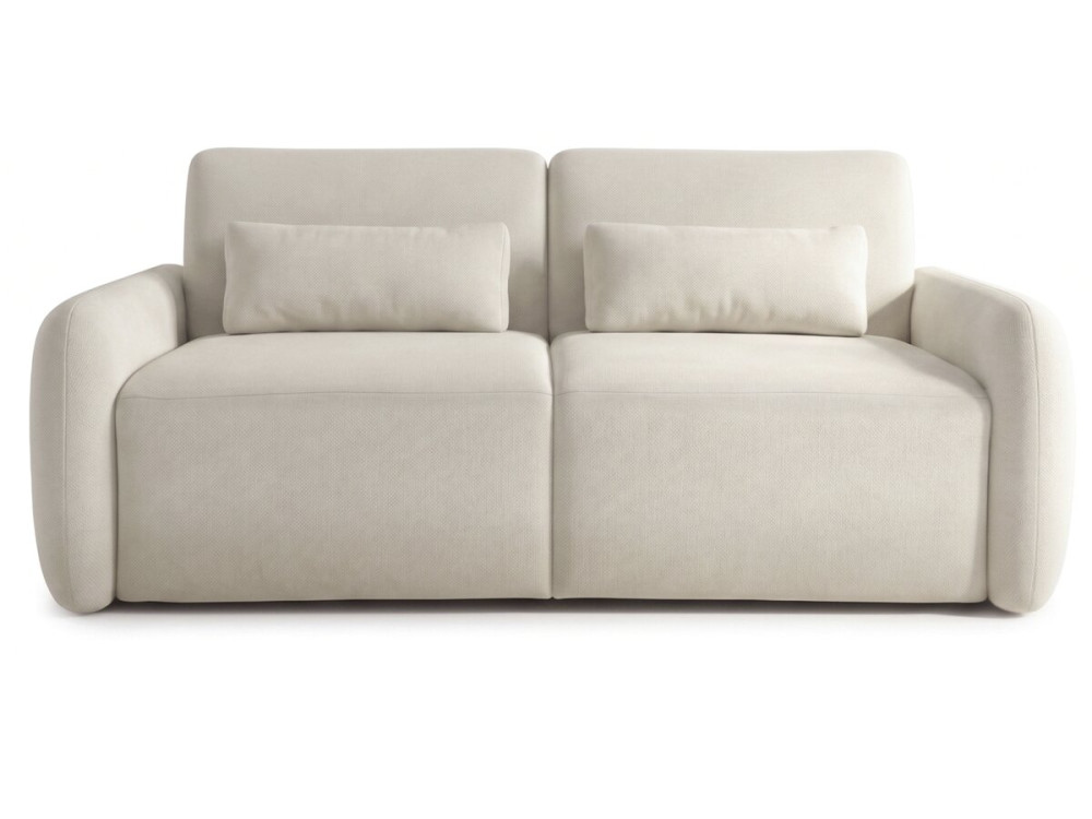 Canapé lit convertible express "Aurelie" - Matelas 18 cm - Couchage 140 cm - 3 places - Beige