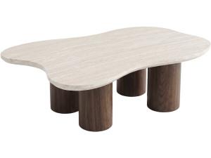 Designowy stolik kawowy z drewna „Lya” – 120 cm – brązowy