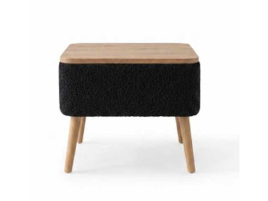 Drewniany stolik nocny „Nivo” – 45 x 30 x 45 cm – czarny