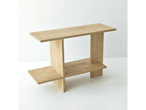 Drewniany stolik pomocniczy „Essenziale” – 80 x 30 x 55 cm – dąb Saphir