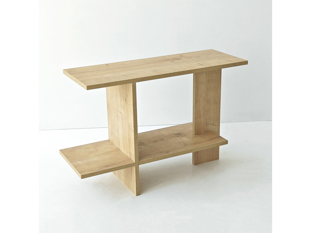 Drewniany stolik pomocniczy „Essenziale” – 80 x 30 x 55 cm – dąb Saphir