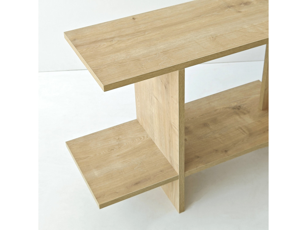 Drewniany stolik pomocniczy „Essenziale” – 80 x 30 x 55 cm – dąb Saphir