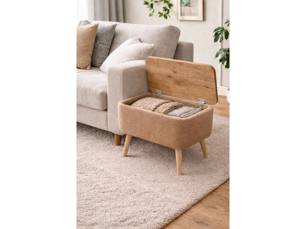 Drewniany stolik pomocniczy „Nora” – 60 x 30 x 45 cm – brązowy