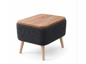Drewniany stolik pomocniczy „Nora” – 60 x 30 x 45 cm – antracytowy