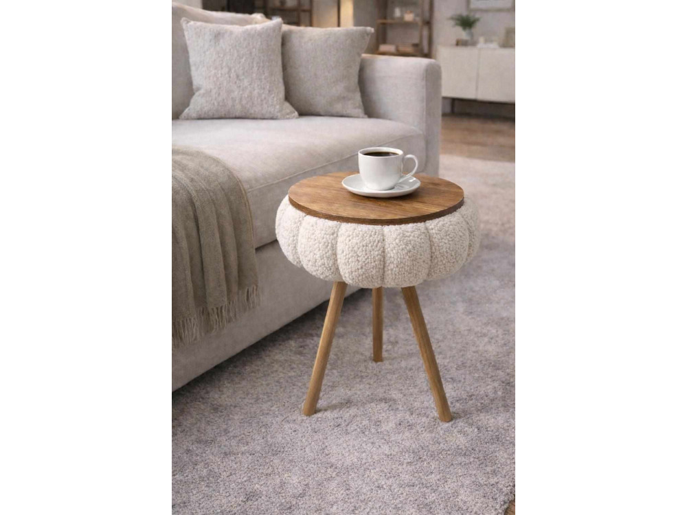 Drewniany stolik pomocniczy „Papatya Zgn” – 33 x 45 cm – biały