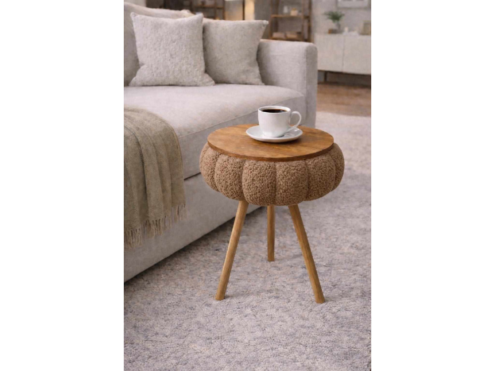 Drewniany stolik pomocniczy „Papatya Zgn” – 33 x 45 cm – brązowy