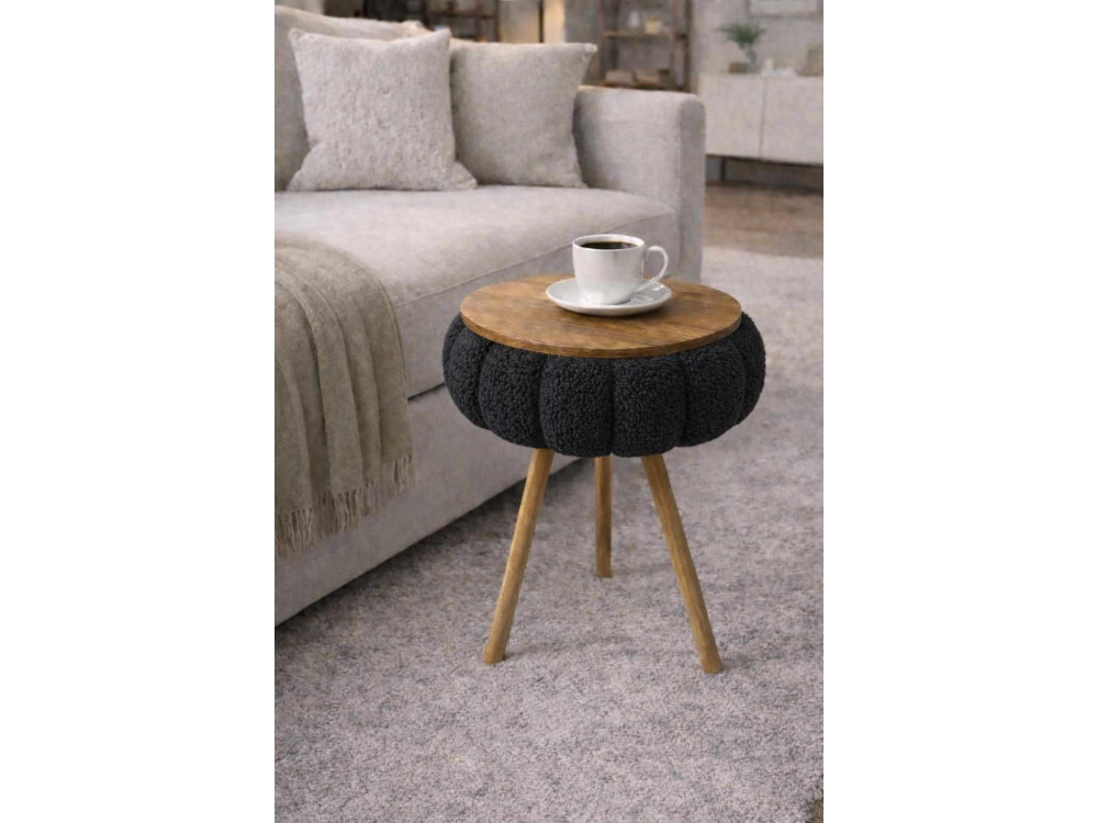 Drewniany stolik pomocniczy „Papatya Zgn” – 33 x 45 cm – czarny