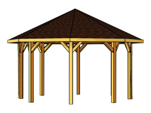 Altana drewniana "Nice" - 19,46m² - 4,84 x h 3,29 m - Nieobrobiona 2