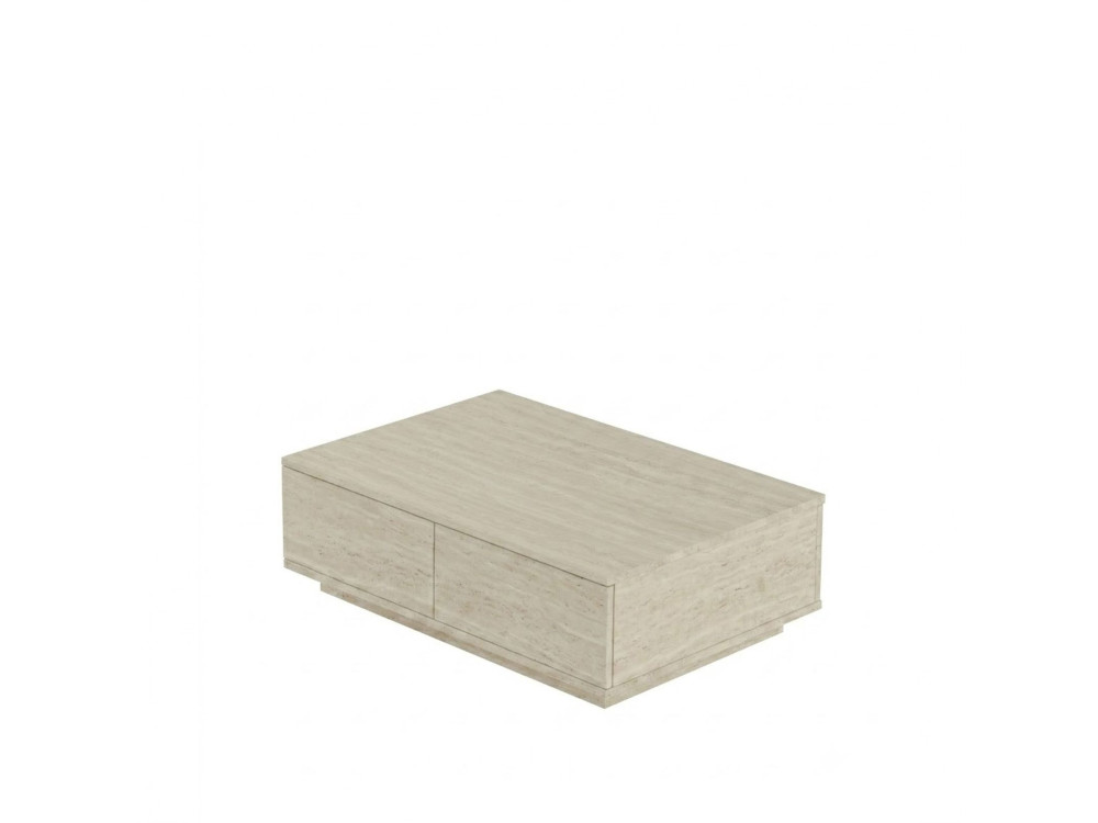 Drewniany stolik kawowy „Ave14” – 90 x 60 x 28 cm – trawertyn