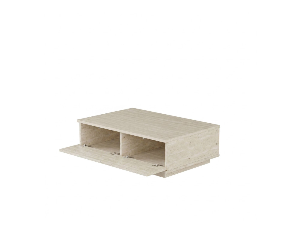 Drewniany stolik kawowy „Ave14” – 90 x 60 x 28 cm – trawertyn