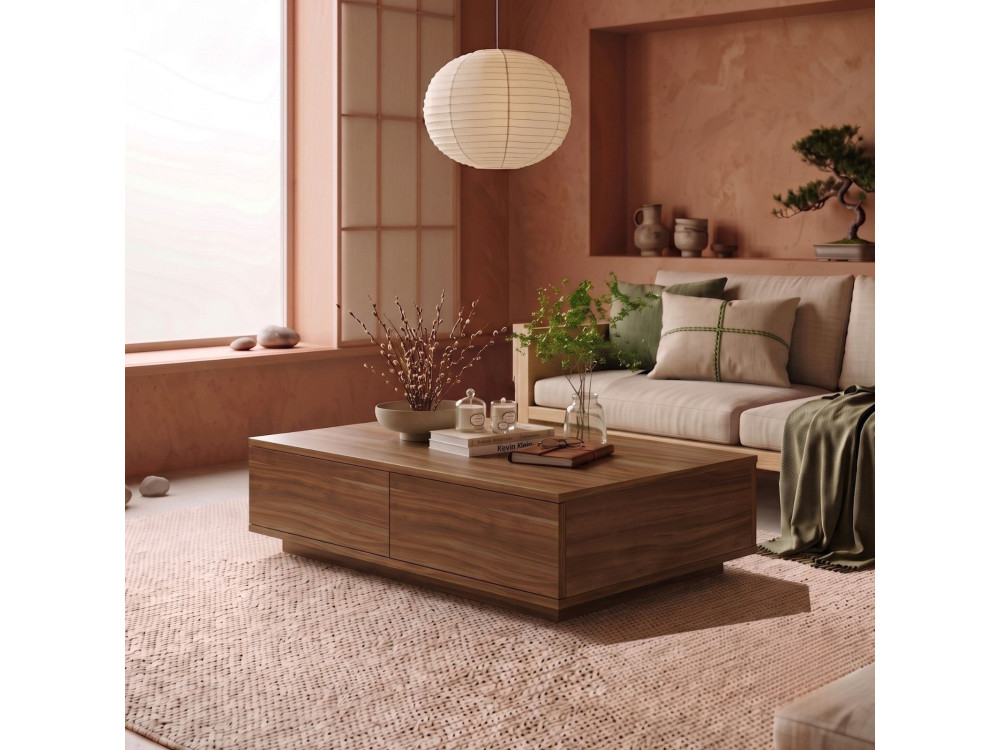 Drewniany stolik kawowy „Ave14” – 90 x 28,6 x 60 cm – orzech