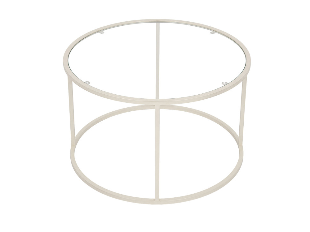 Drewniany stolik kawowy „Beige-Trs-80-Nrd-Srk” – 80 x 80 x 43 cm – beżowy