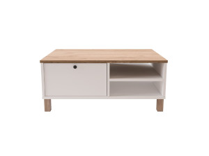 Drewniany stolik kawowy „Nord” – 90 x 60 x 38 cm – biały