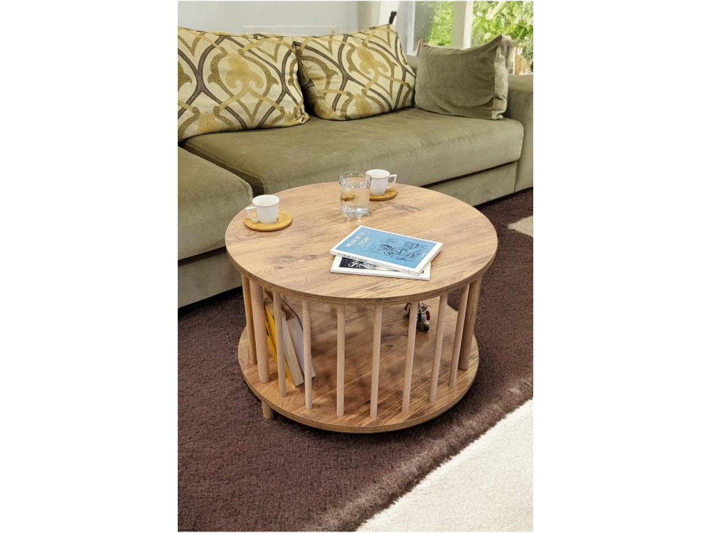 Drewniany stolik kawowy „Peka-0108” – 60 x 43 cm – sosna
