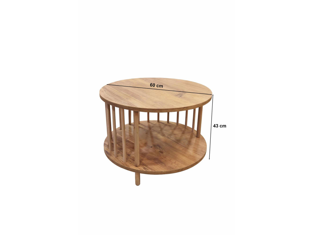 Drewniany stolik kawowy „Peka-0108” – 60 x 43 cm – sosna