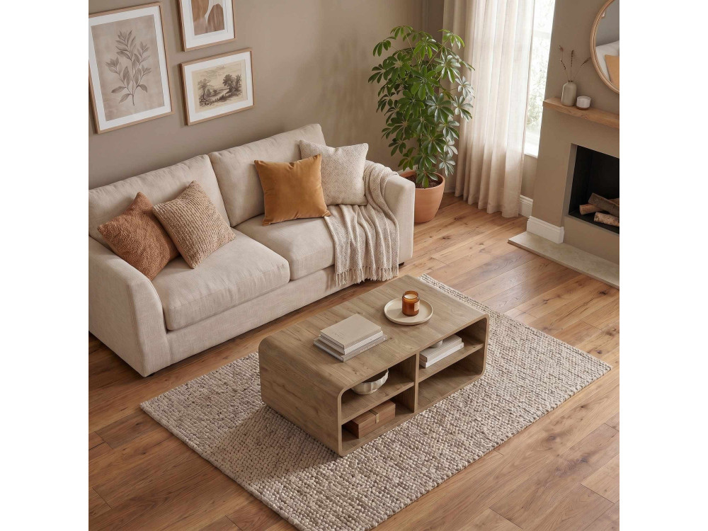 Drewniany stolik kawowy „ROVEL” – 80 x 50 x 32 cm – kolor naturalny