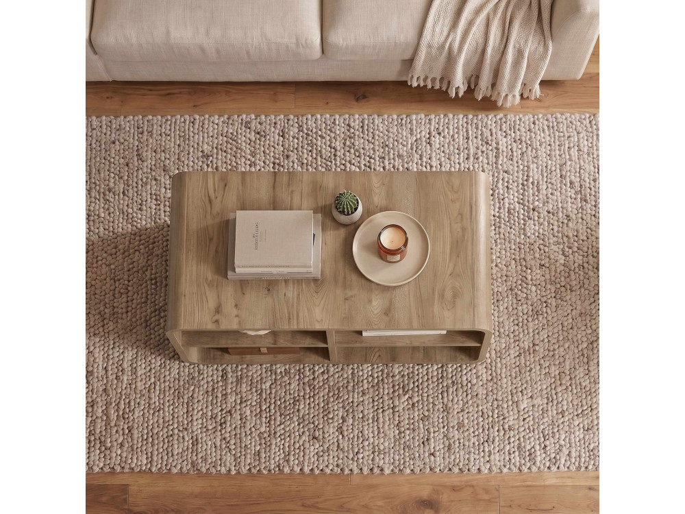 Drewniany stolik kawowy „ROVEL” – 80 x 50 x 32 cm – kolor naturalny