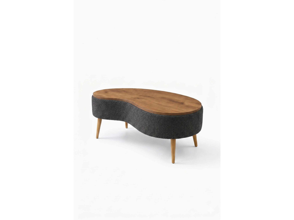 Drewniany stolik kawowy „Vera” – 98 x 50 x 45 cm – antracytowy