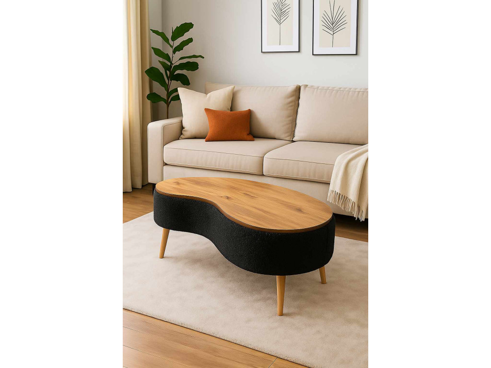 Drewniany stolik kawowy „Vera” – 98 x 50 x 45 cm – czarny