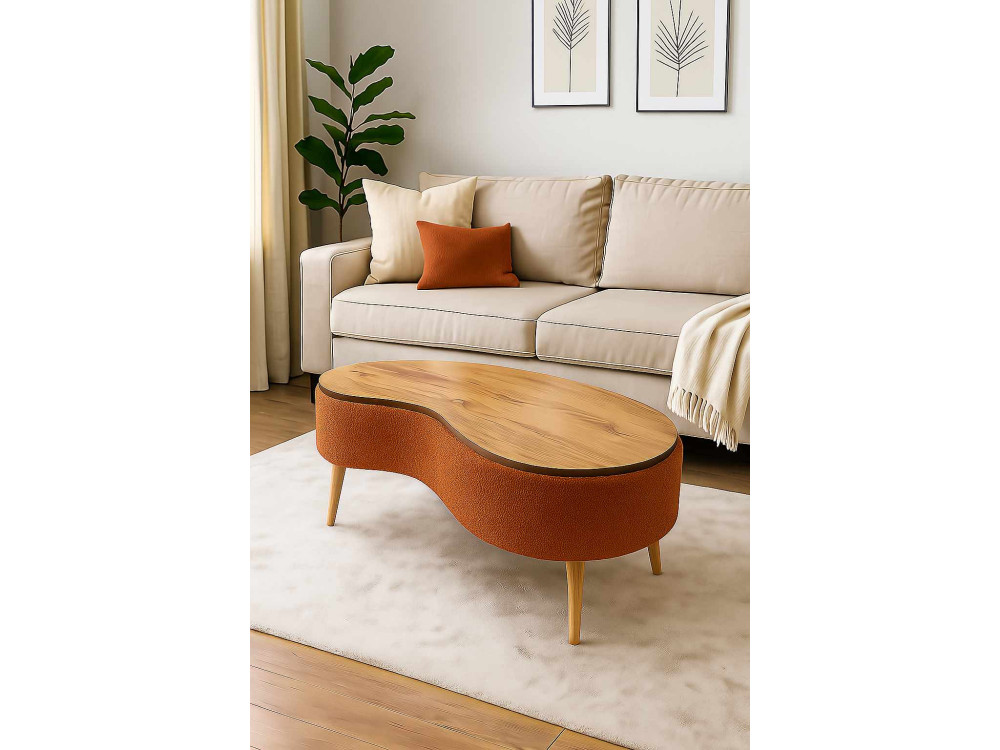 Drewniany stolik kawowy „Vera” – 98 x 50 x 45 cm – brązowy