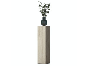 Drewniany stolik pomocniczy „AD107” – 20 x 18 x 80 cm – trawertyn