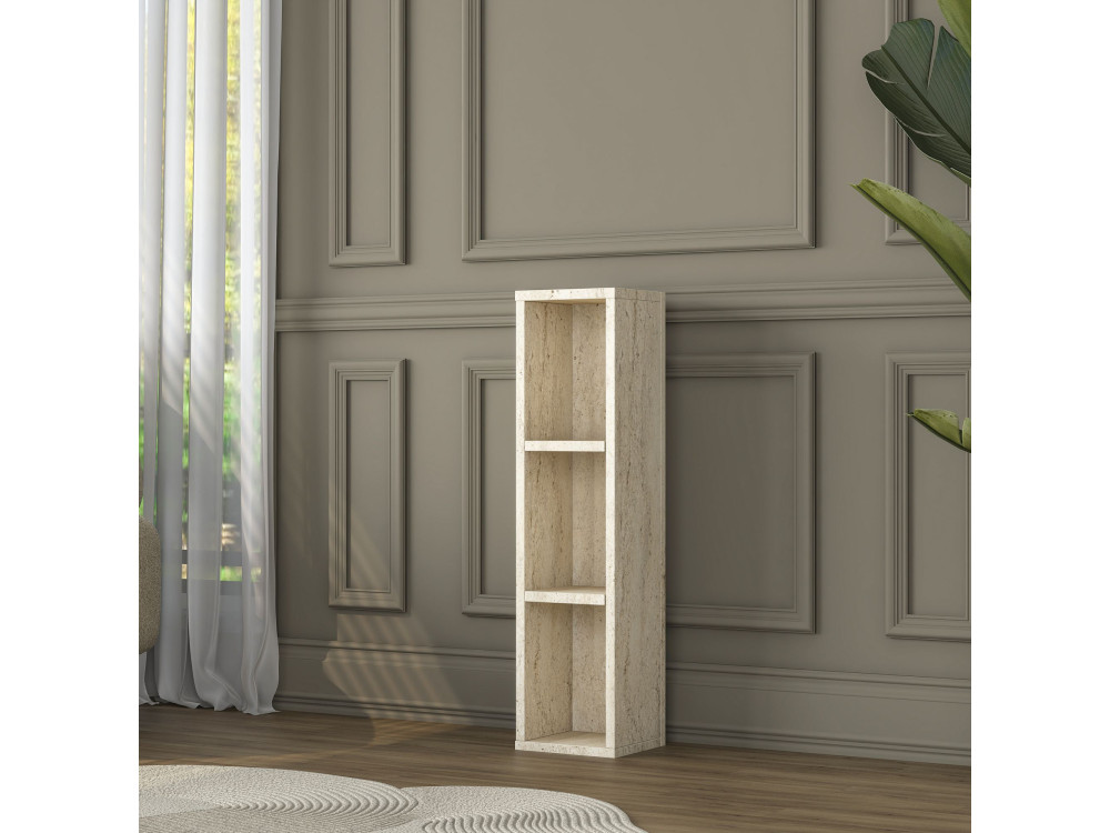 Drewniany stolik pomocniczy „AD107” – 20 x 18 x 80 cm – trawertyn