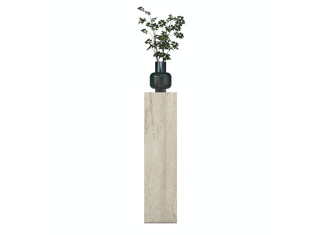 Drewniany stolik pomocniczy „AD107” – 20 x 18 x 80 cm – trawertyn