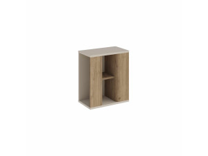 Drewniany stolik pomocniczy „VENTRO” – 45 x 25 x 51 cm – naturalny / kamionka