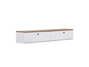 Drewniana szafka pod telewizor „Ligne 160” – 160 x 25 x 25 cm – biała